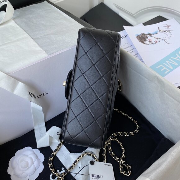 NEW Chanel Rectangular Classic Flap Bag Black Lambskin w/Gold - Picture 5 of 10